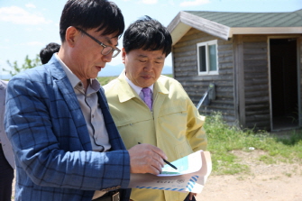 고흥지구 간척지내 태양광 발전시설 공사현장 방문 점검