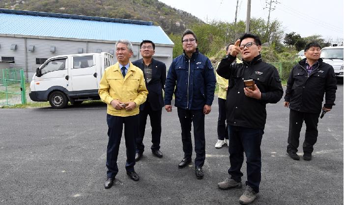 금산면 산불피해 위문방문