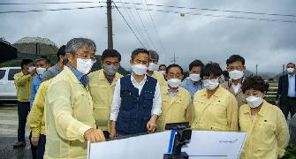 호우피해 현장 방문 고흥지구간척지 (도덕) /포두면 송산